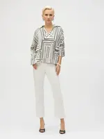 Joseph Ribkoff Satin Geo Print Boxy Top