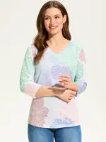 French Dressing Jeans Floral Print V-neck Top