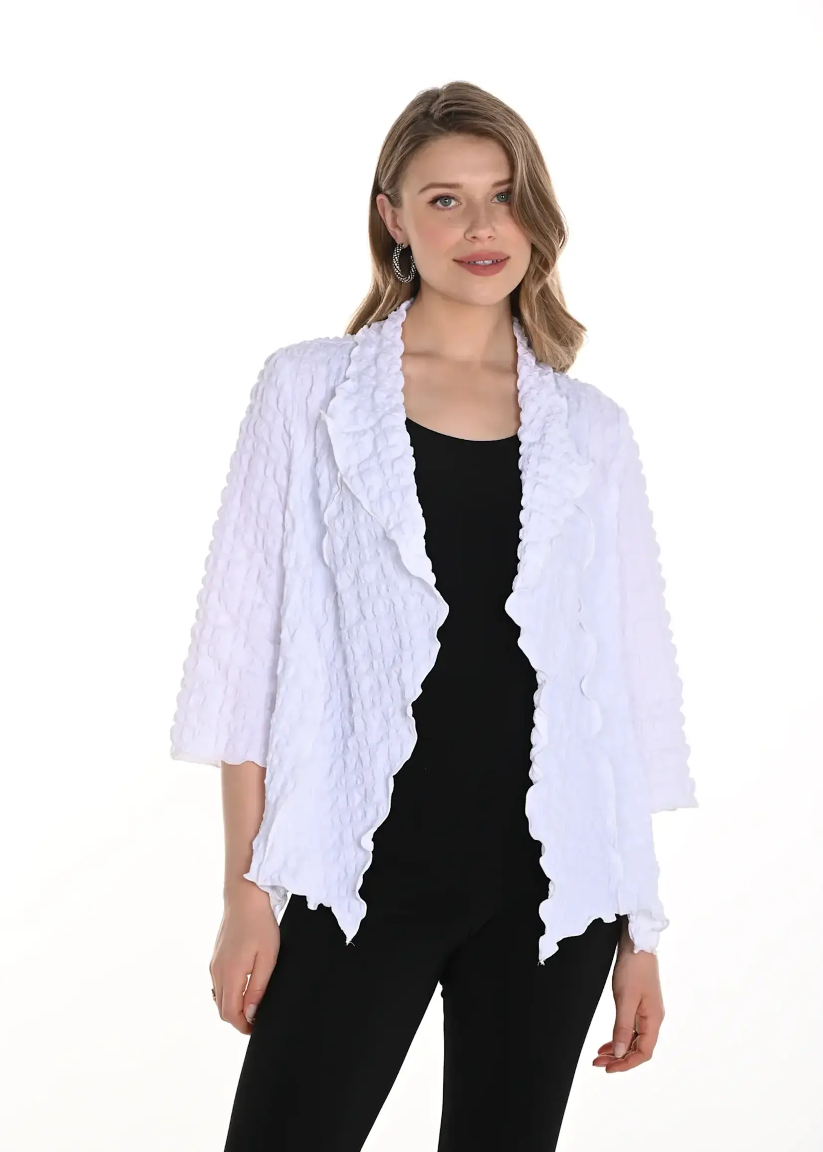 Frank Lyman Textured Open Front Short Cardi