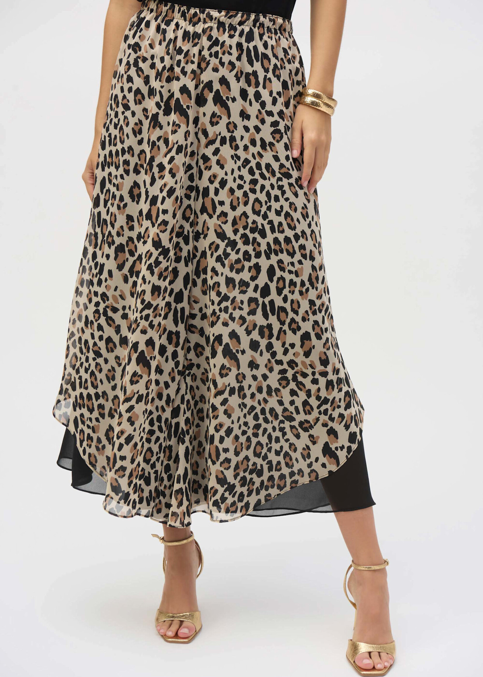 Joseph Ribkoff Chiffon Leopard Reversible Culotte
