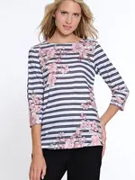 Multiples Floral Slub 3/4 Sleeve Top