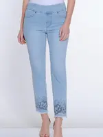 Multiples Sequin embroidered Fringe Hem Jean