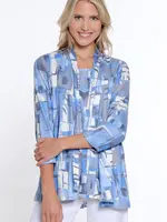 Multiples Drape Front Abstract Cardi