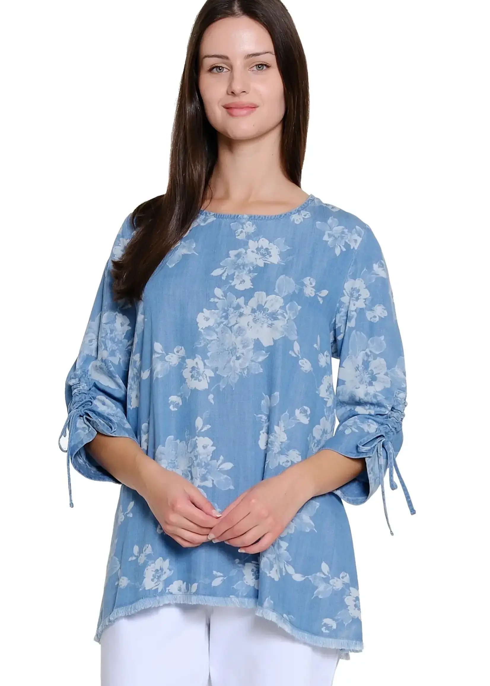 Tru Luxe Lace- Up Back Chambary Top