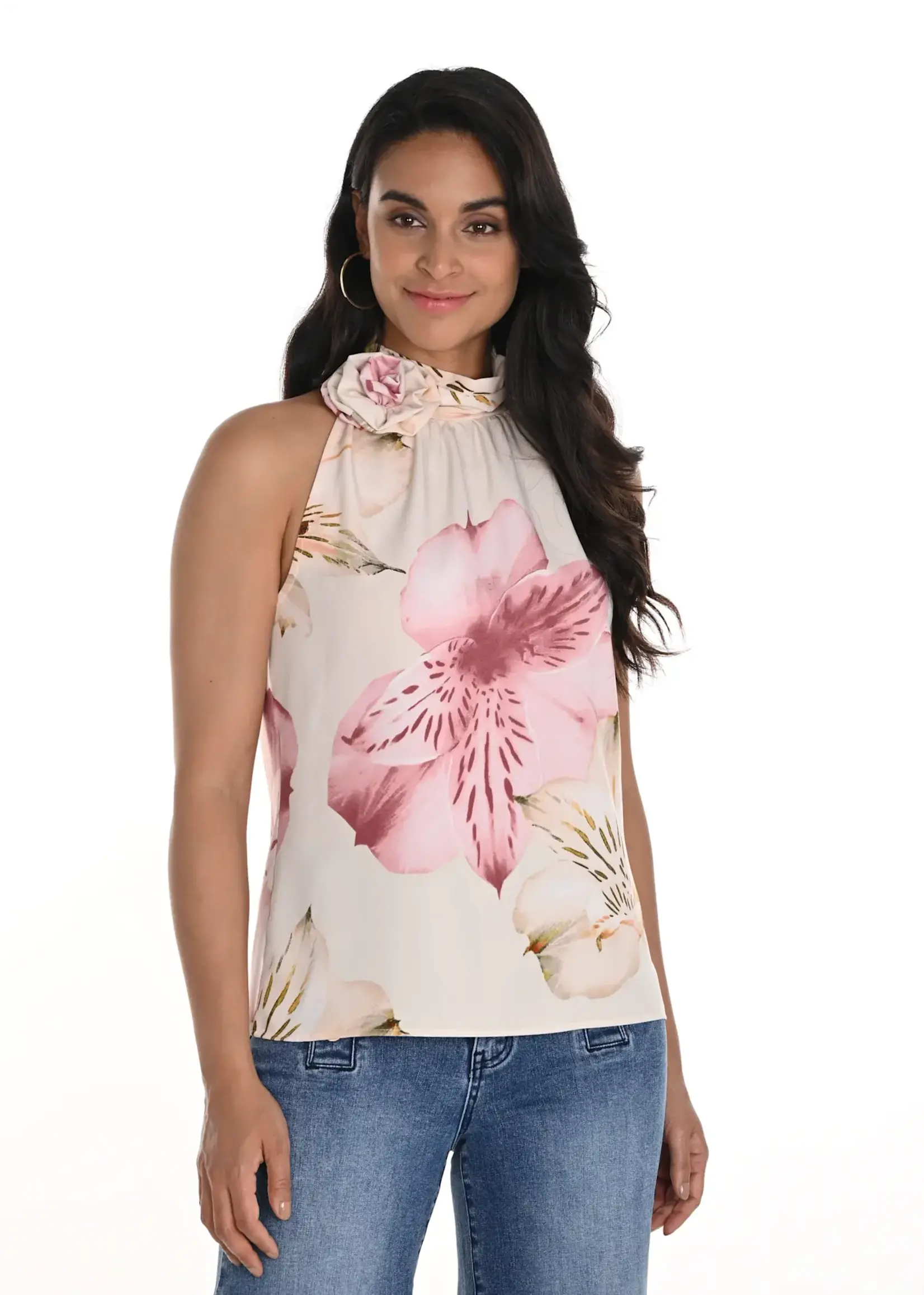Frank Lyman Floral Sleeveless Haulter Top
