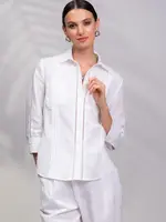 Alison Sheri 3/4 Linen Blouse