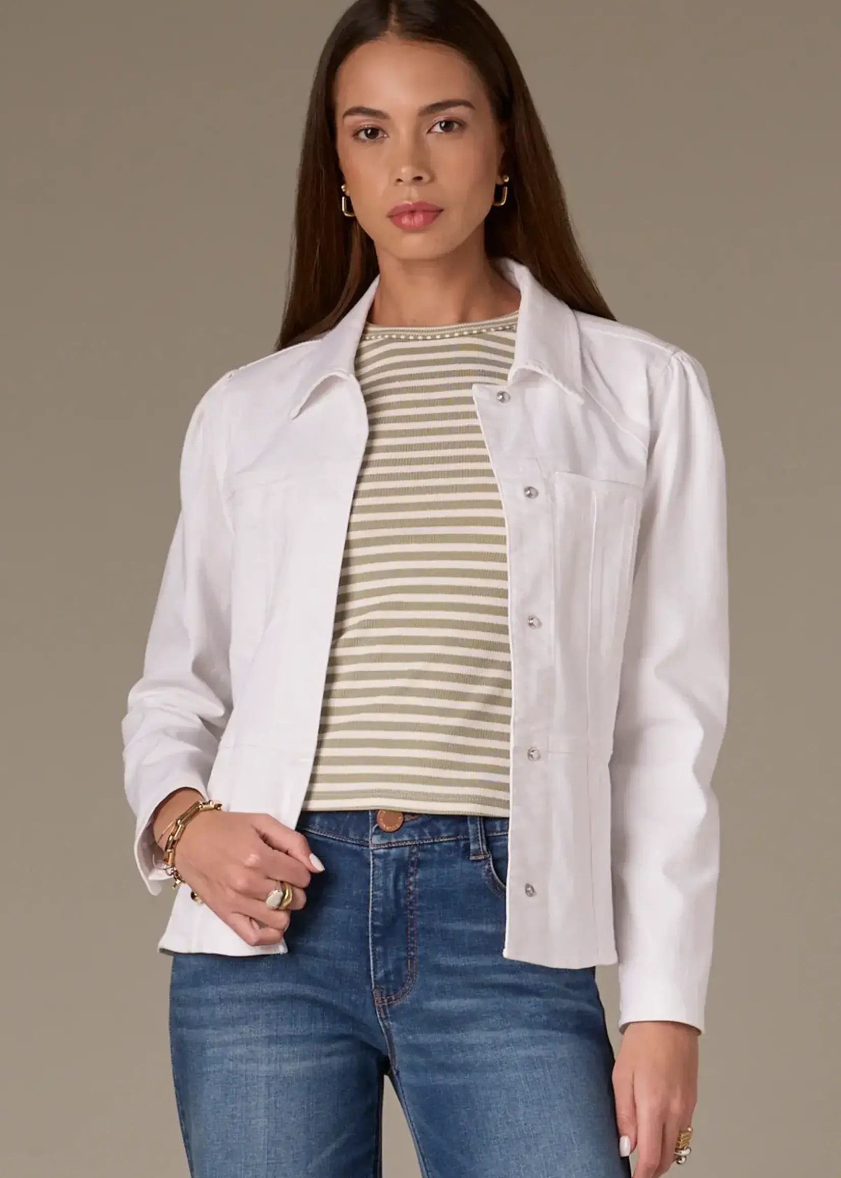 Wit & Wisdom Peplum Hem Denim Jacket