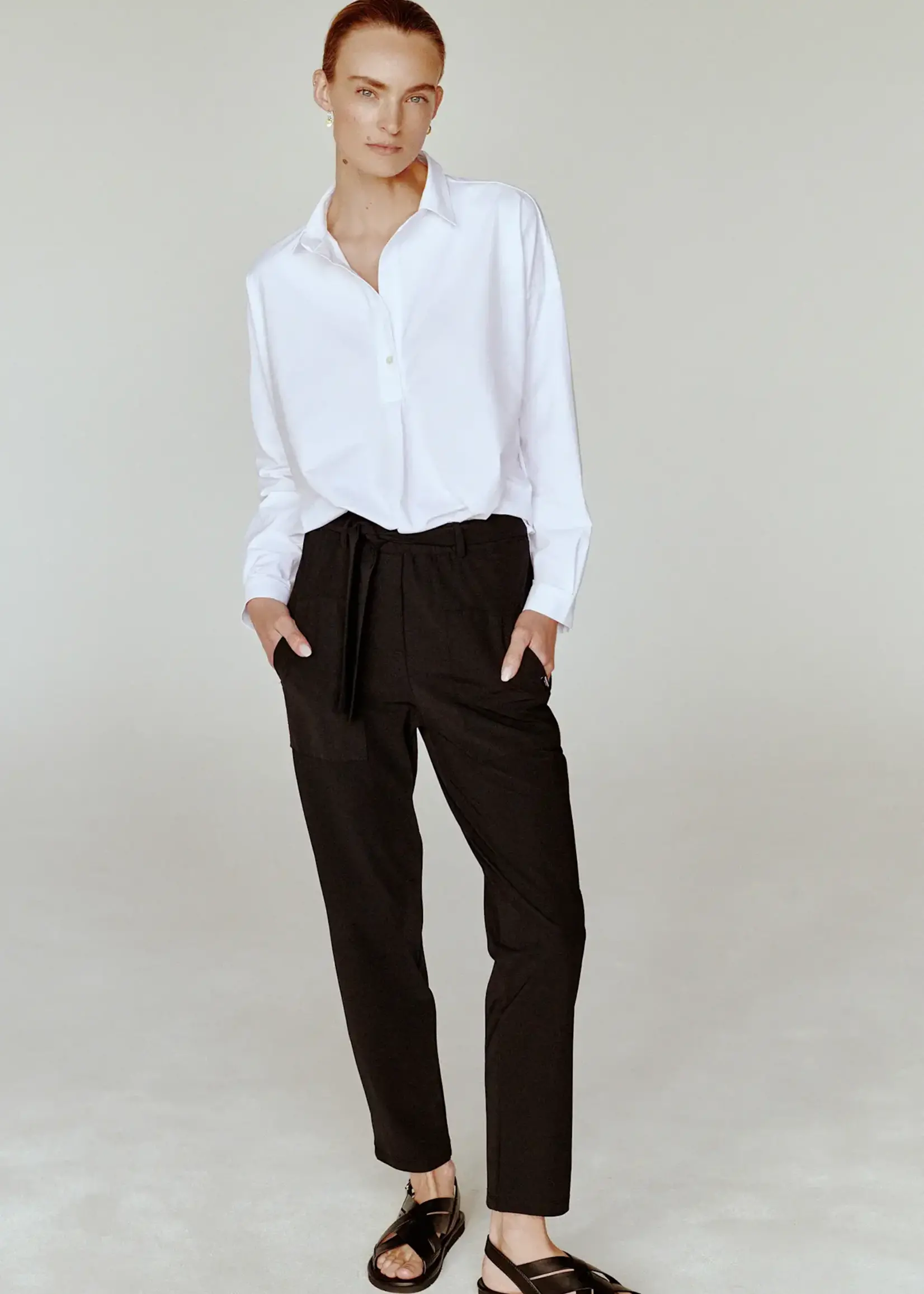 Penn & Ink Tie Belt Straight Leg Pant