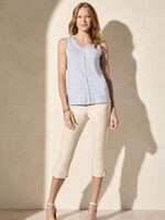 Tribal Pin Stripe Button-Up Tank