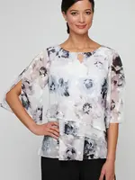 Alex evening Embellished Burnout Tier Blouse