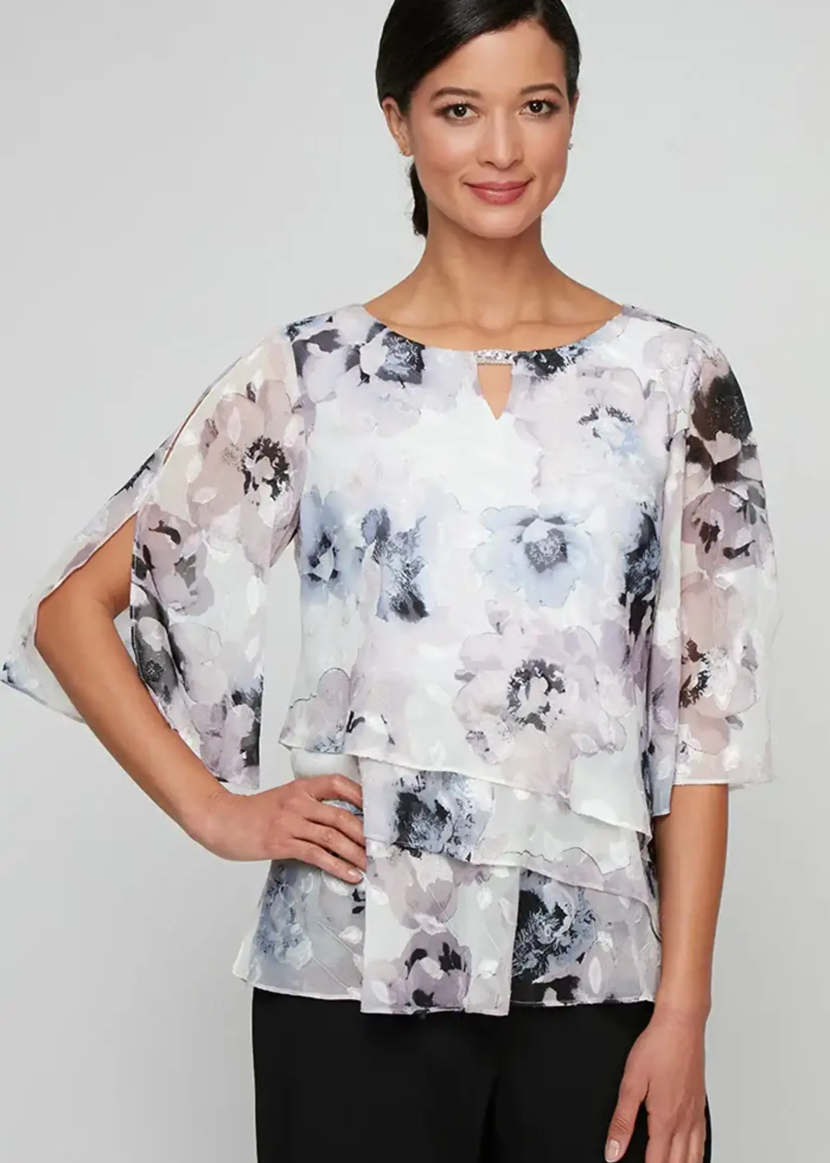 Alex evening Plus Bell Sleeve Cocktail Top