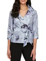Alex evening Floral Print Organza Blouse