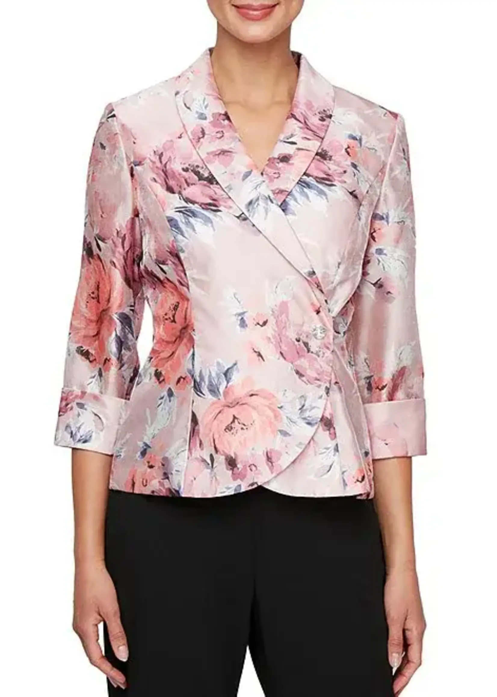 Alex evening Floral Print Organza Blouse
