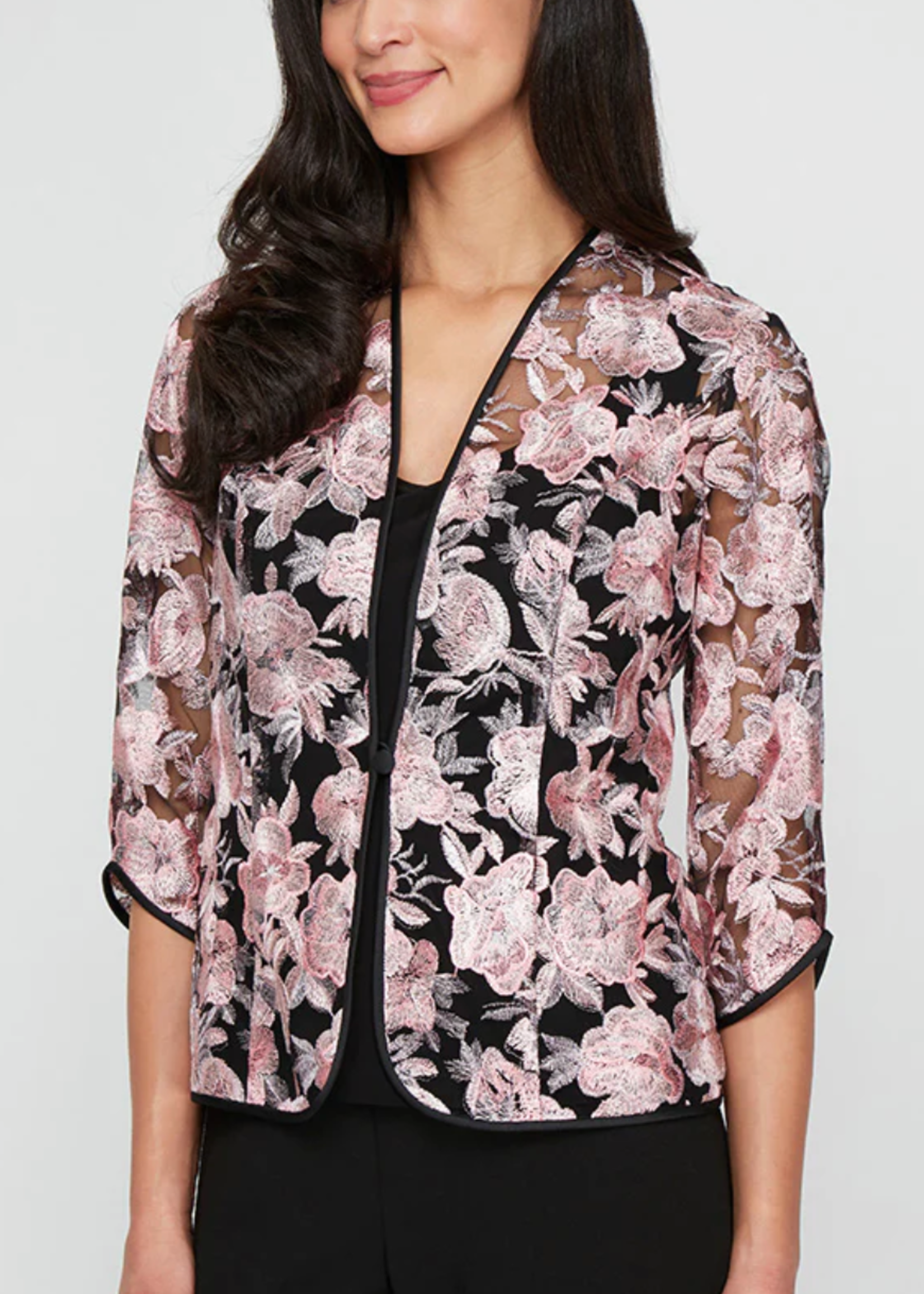 Alex evening Embroidered Floral Twin Set