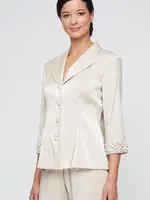 Alex evening Shimmer Beaded Cuff Blouse