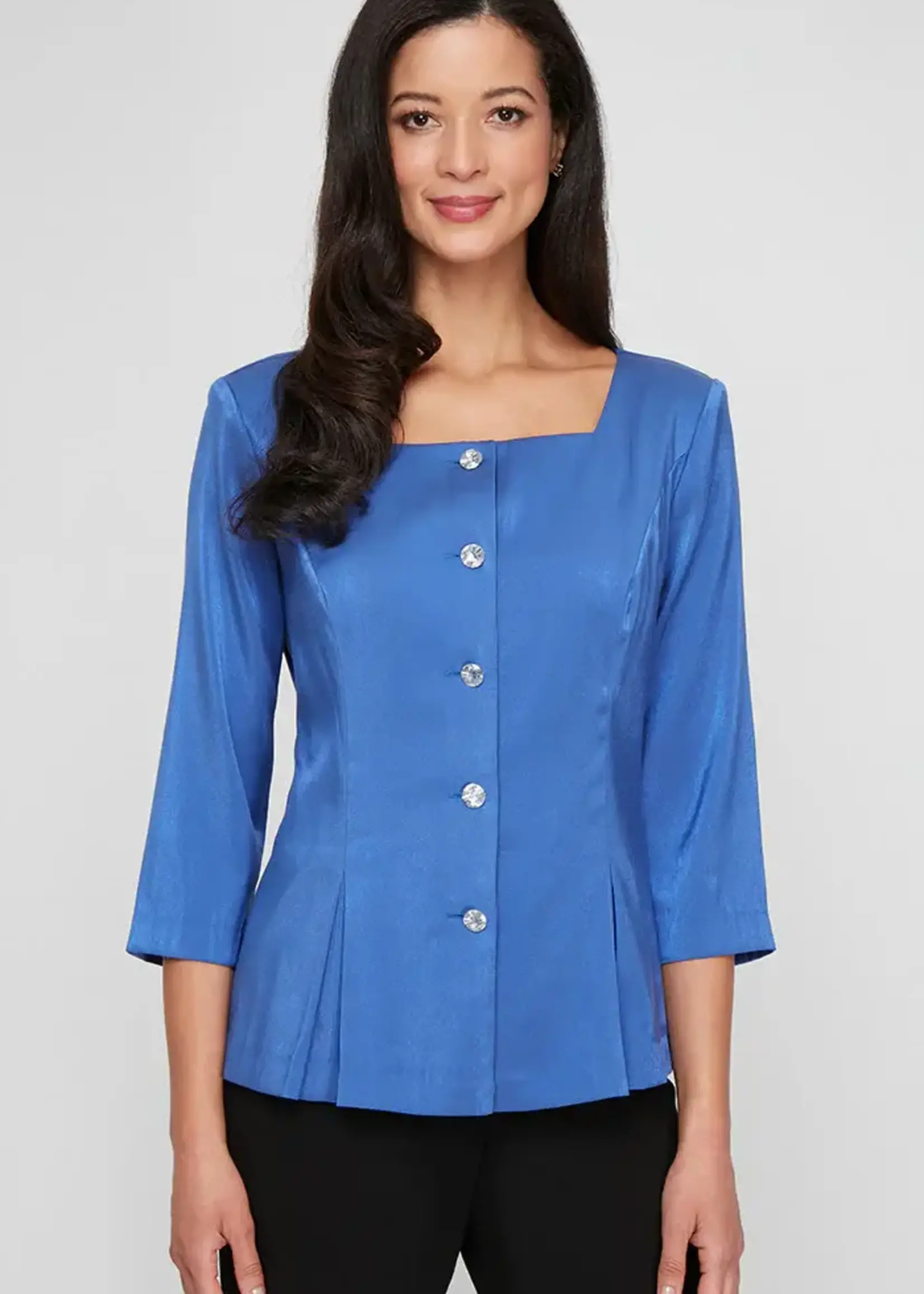 Alex evening Shimmer Square Neck Blouse