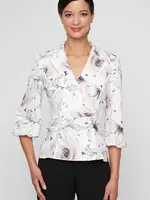 Alex evening Printed Jacquard Knit Blouse
