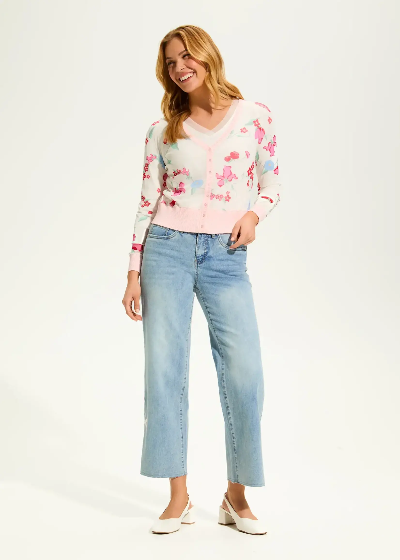 French Dressing Jeans Printed Mesh Cardigan