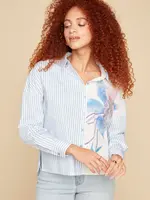 Renuar Patterned High-Low Hem Blouse