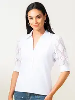 Elena Wang Lace Sleeve Box Top