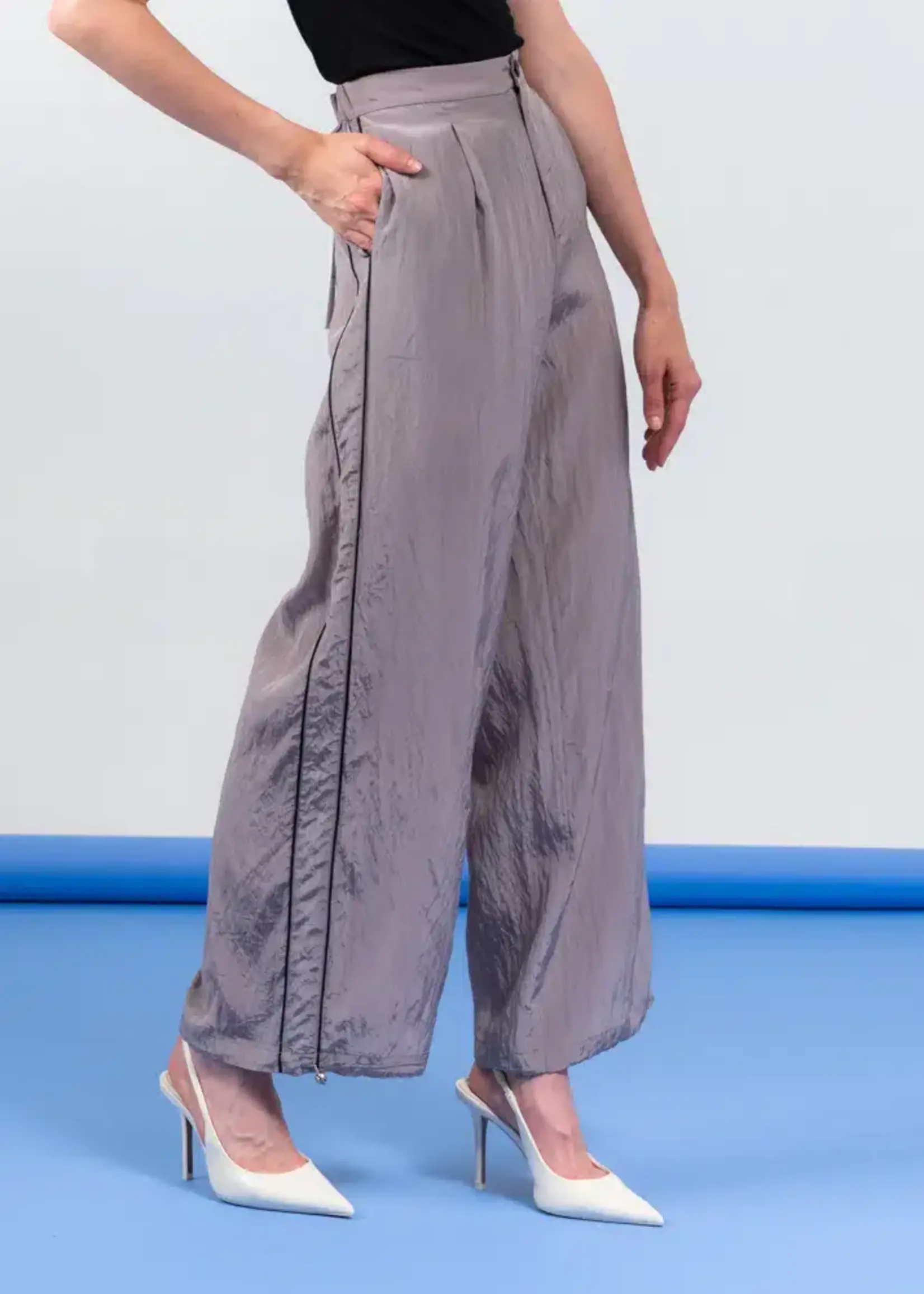 Elena Wang Metallic Parachute Pant