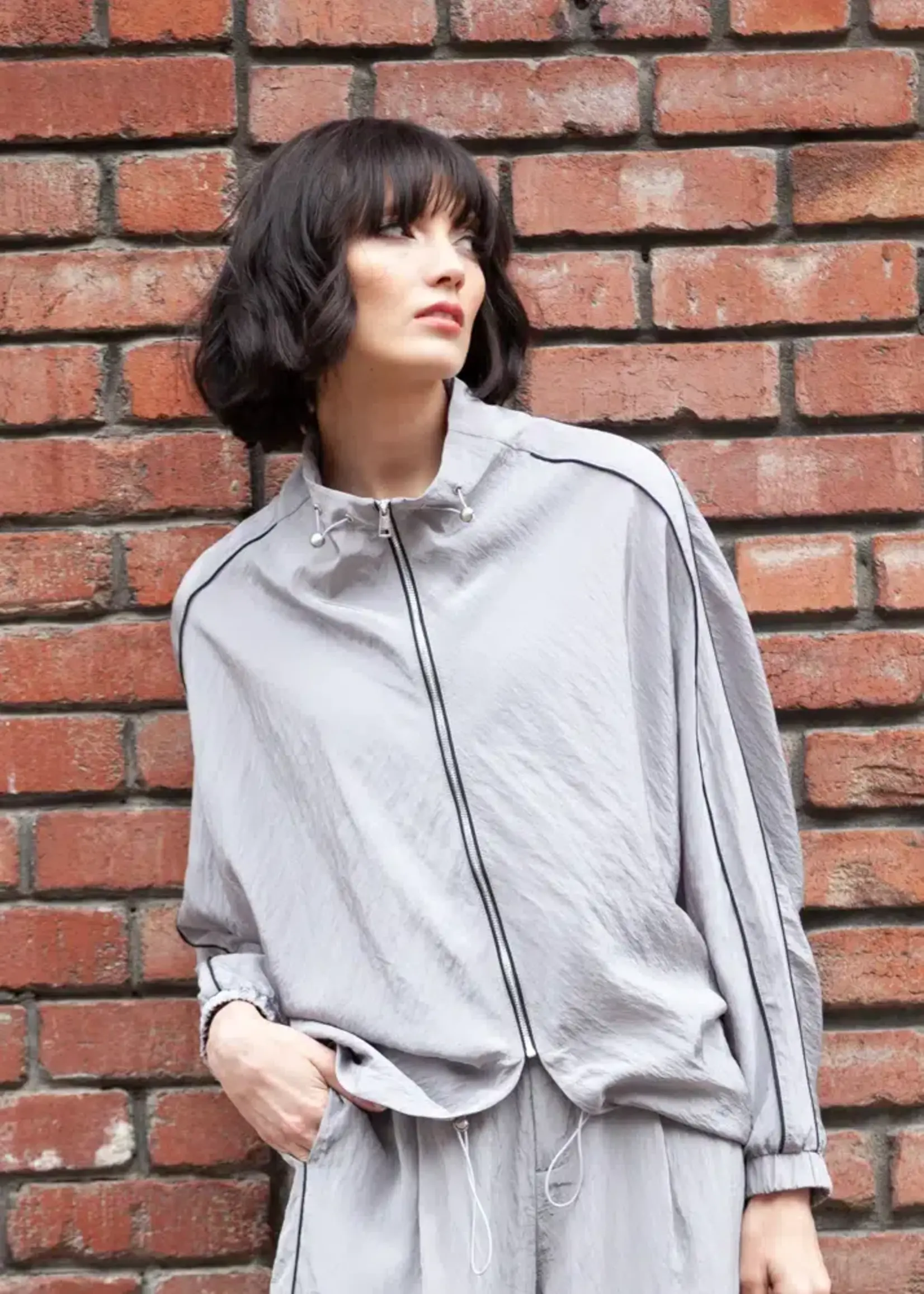 Elena Wang Metallic Parachute Jacket