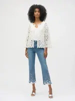 Joseph Ribkoff High-Waisted Lace Embellished Jean