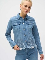 Joseph Ribkoff Collard Embellished Lace Hem Jean Jkt