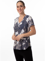 Bali Printed V-neck Side Slit T-Shirt