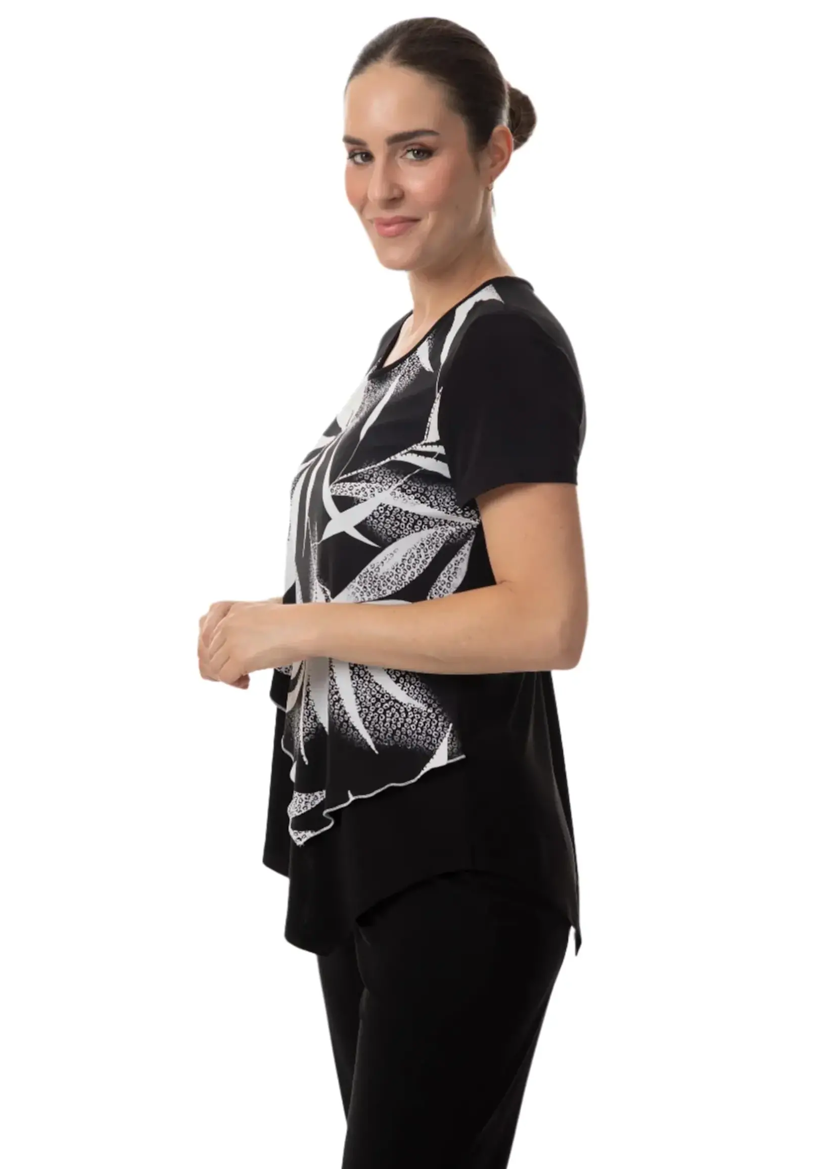 Bali Tropic Print Asymmetric Hem Top