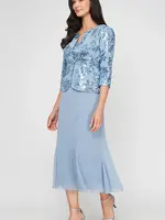 Alex evening Sequin Mock Jkt w/ Chiffon Skirt