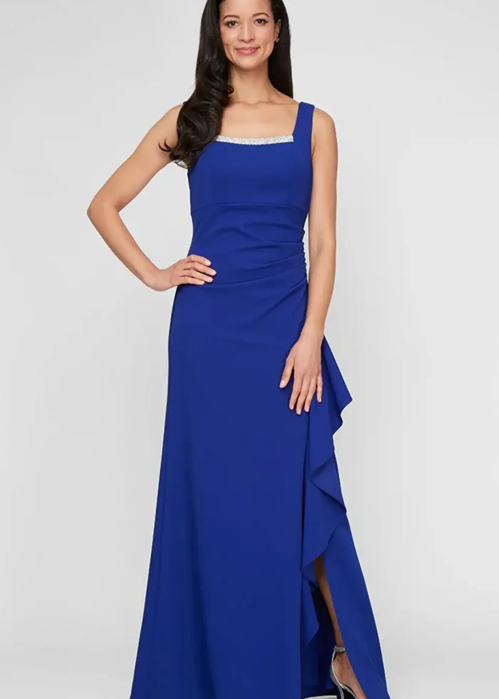 Alex evening Bolero Jkt Ruffle Cascade Gown