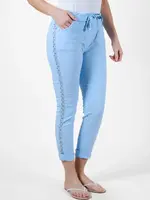 Angela Mara Embellished Cuffed Jogger