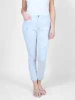 Angela Mara Subtle Silver Distress Skinny Jean