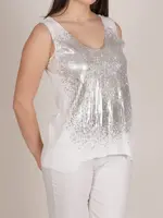 Angela Mara Foil Detail Tank Top