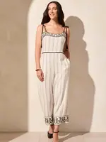 Tribal Embroidered Tassel Strap Jumpsuit