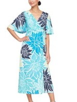 SLNY Flowy Floral Wrap Dress
