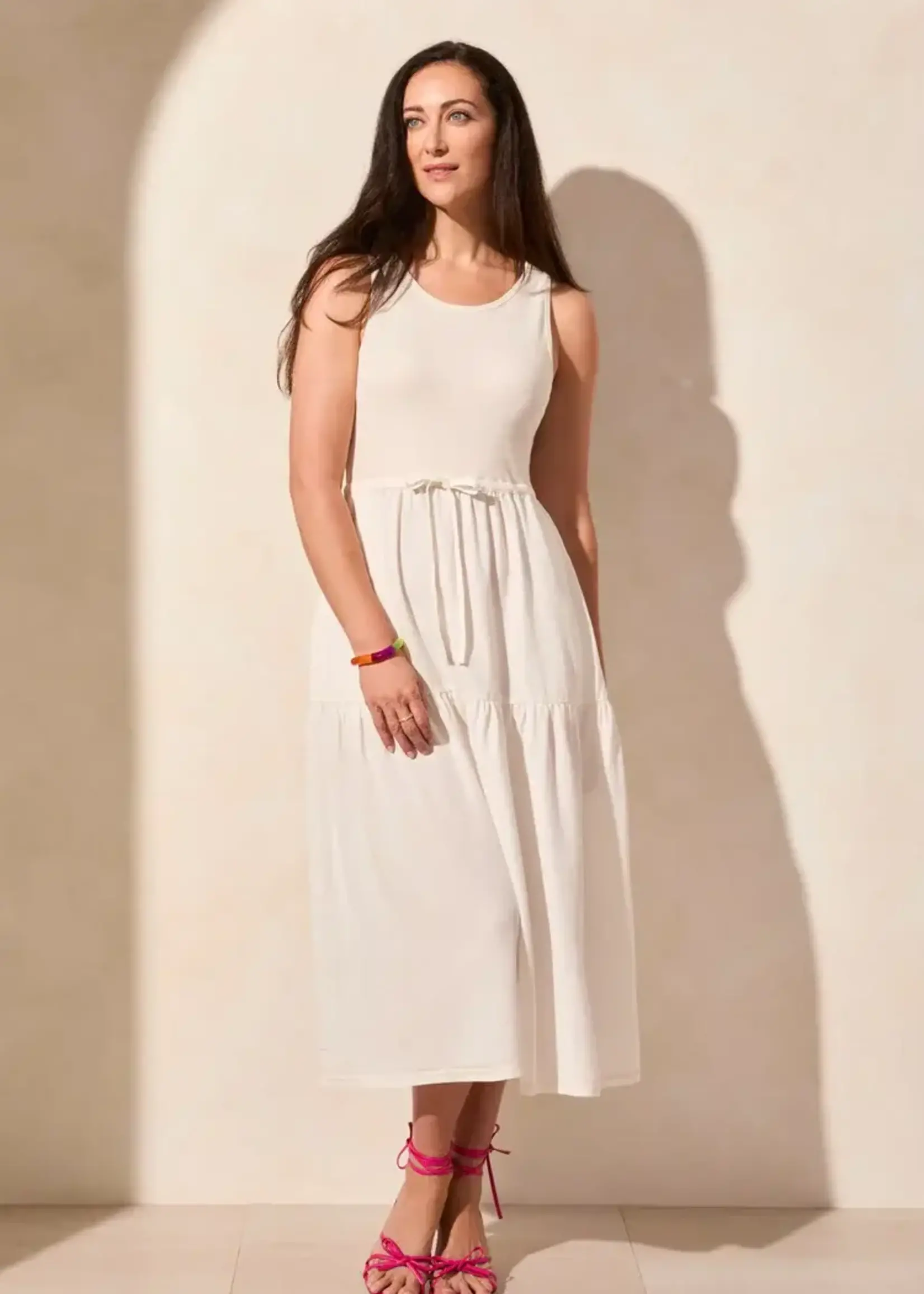 Tribal Mix Media Boat Neck Dress