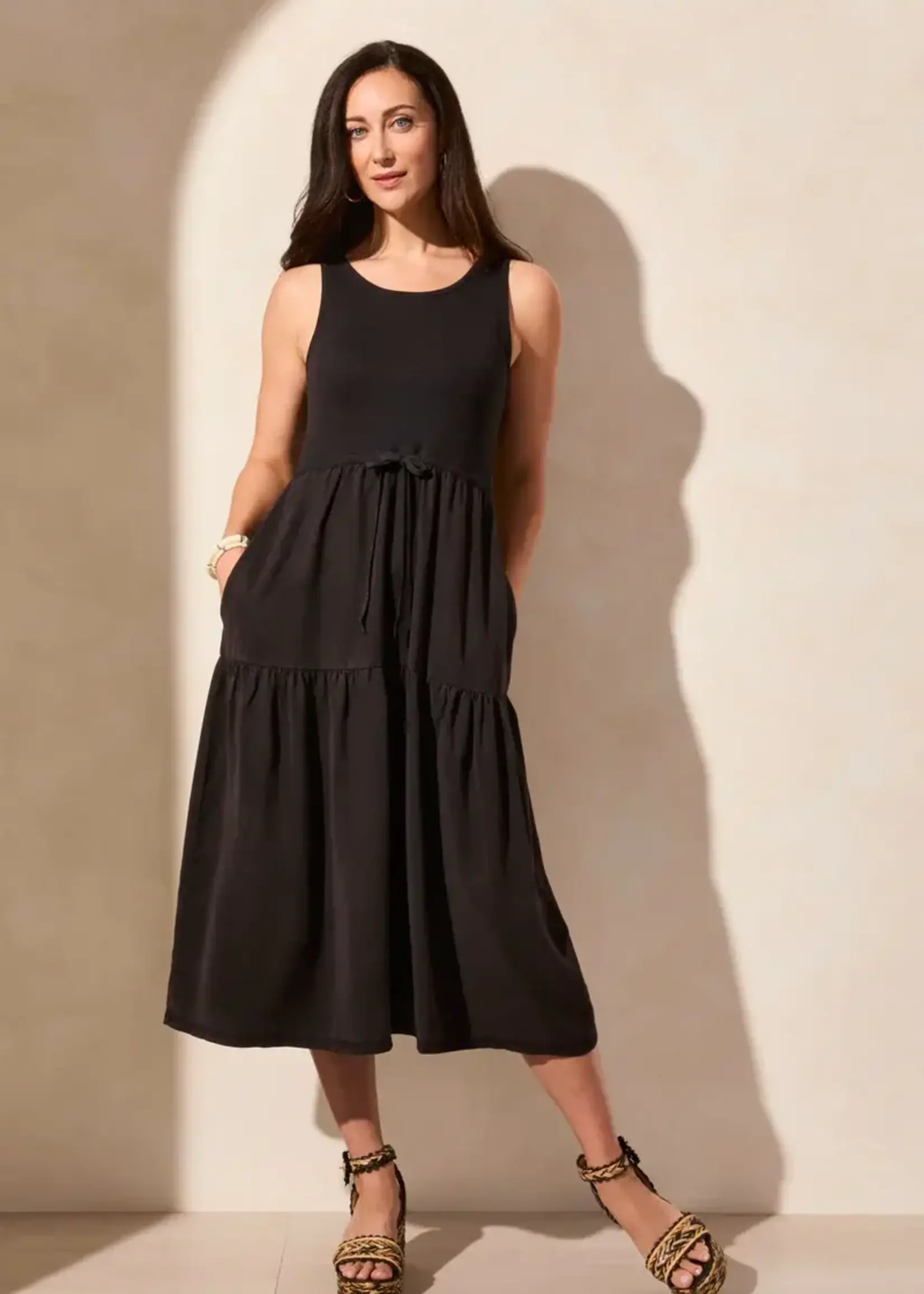 Tribal Mix Media Boat Neck Dress