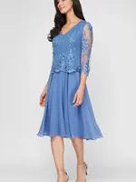 Alex evening Midi Embroidered Mock Dress