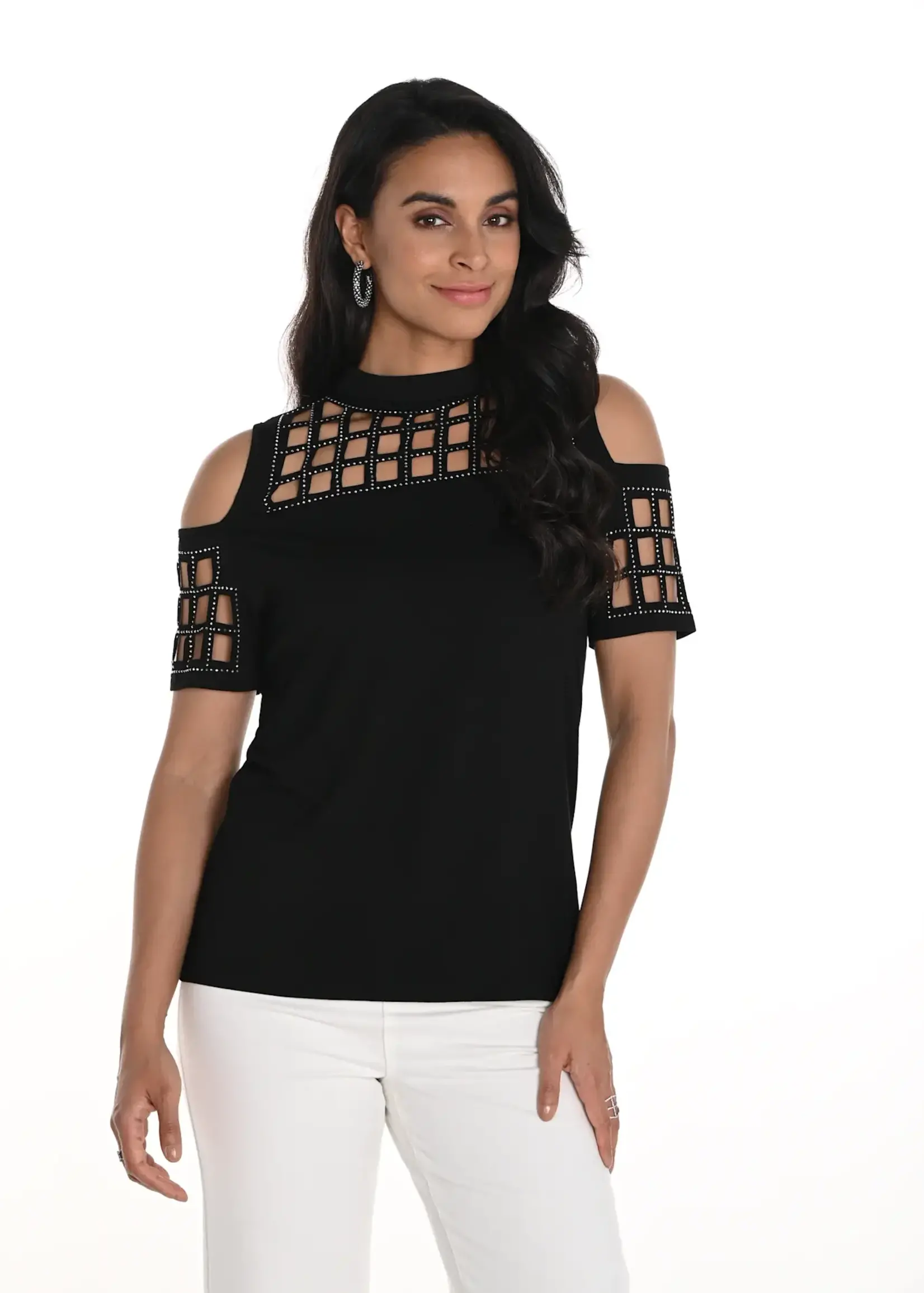 Frank Lyman Cold Shoulder Cut-Out Top
