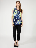 Frank Lyman Floral Sleeveless Zip Detail Top