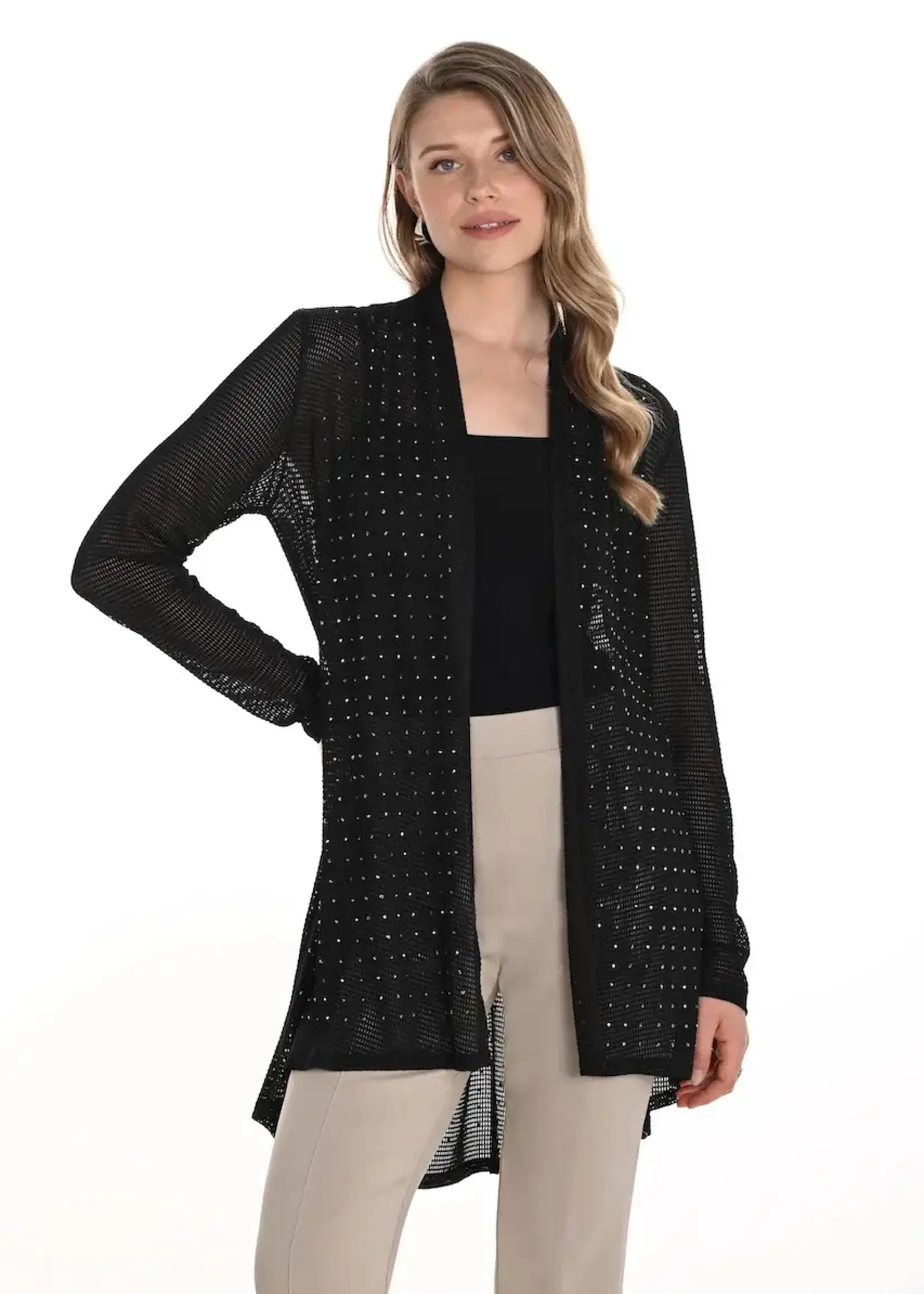 Frank Lyman Mesh Rhinestone Cardigan