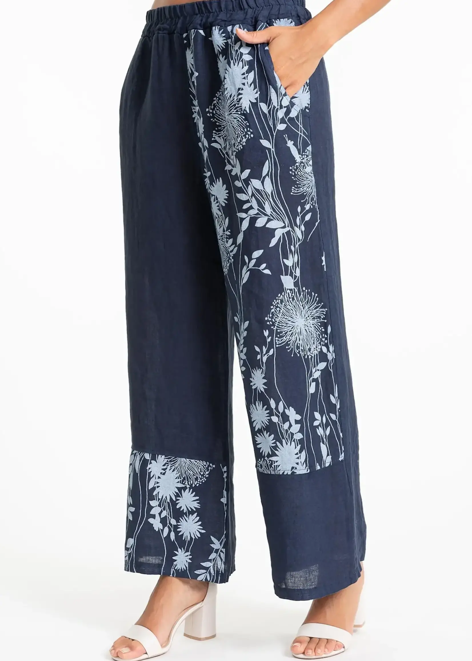 Linen Luv French Linen Printed Pant