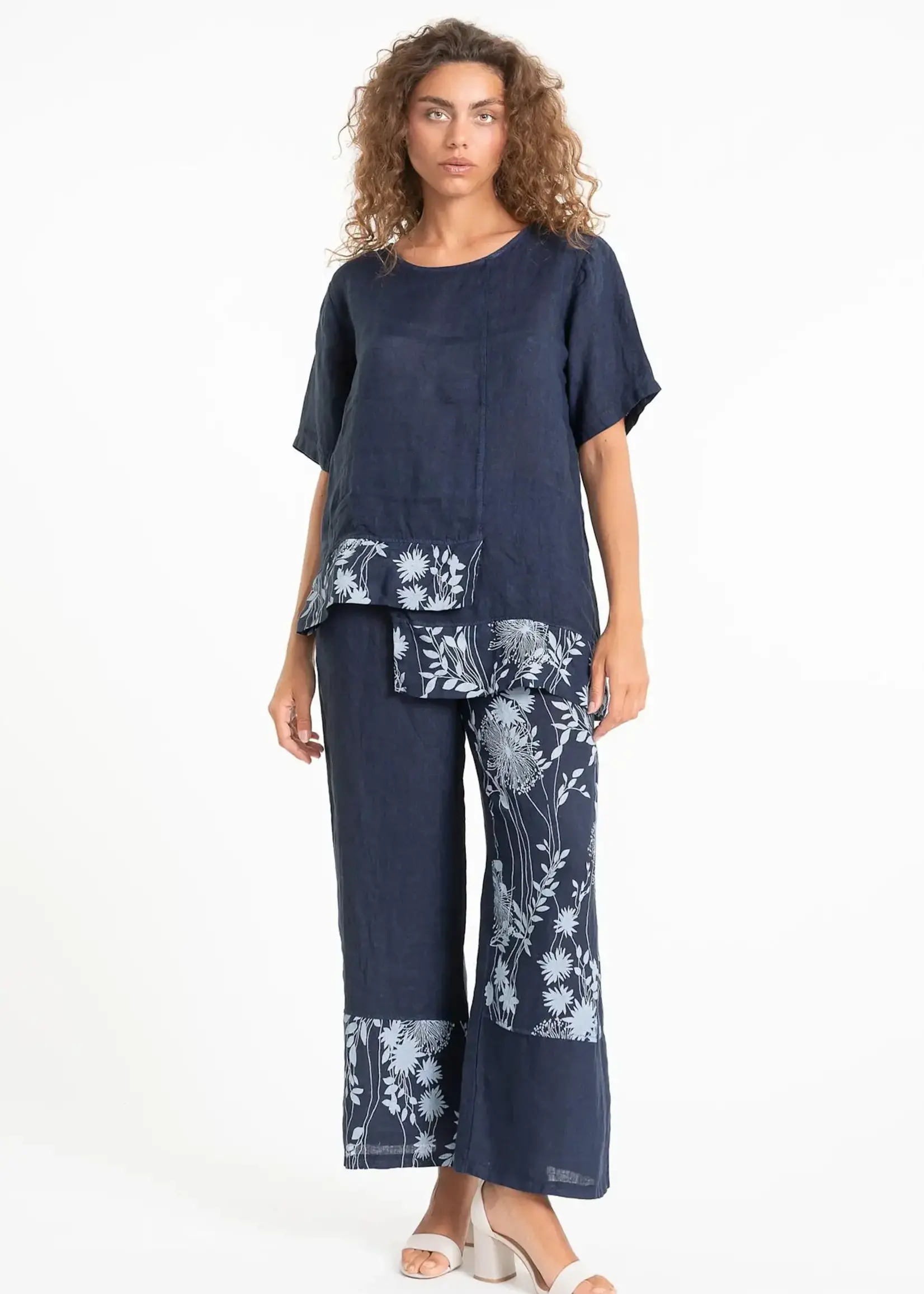 Linen Luv French Linen Printed Pant