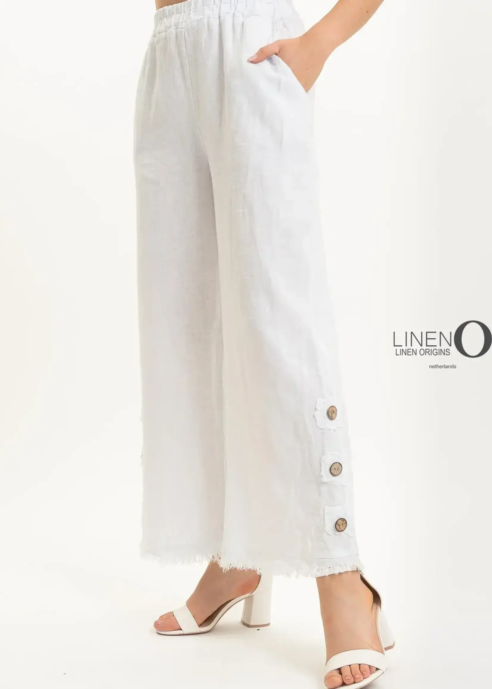 Linen Luv French Linen Pant w/ Button Detail