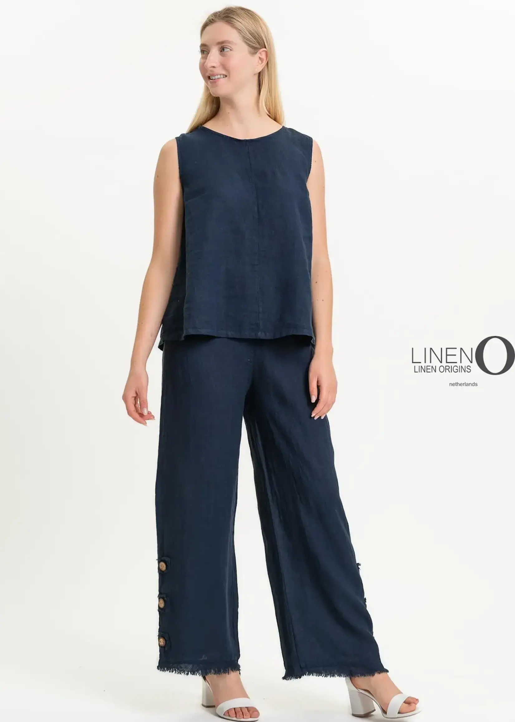 Linen Luv French Linen High-neck Tank