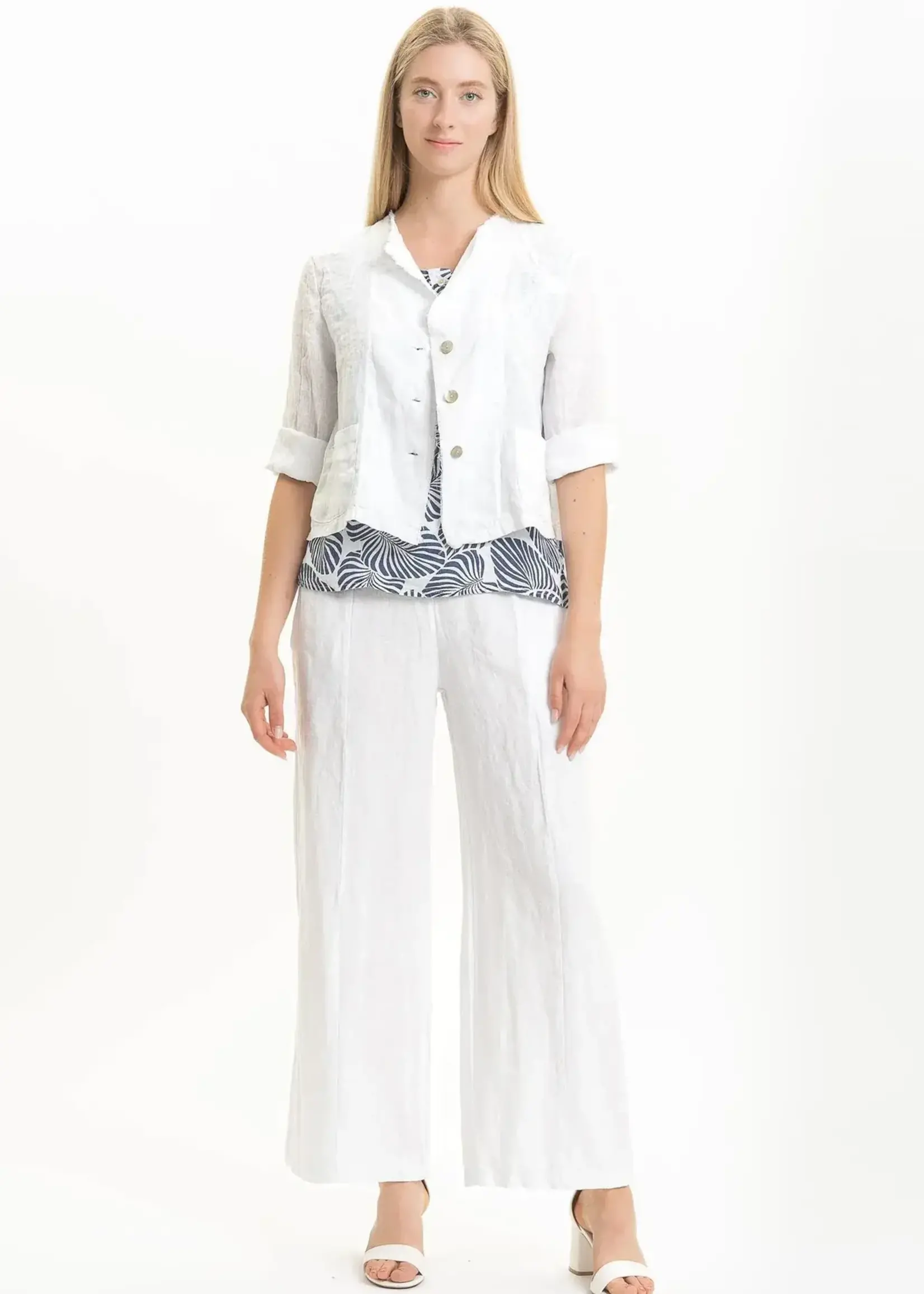 Linen Luv Crop French Linen Blazer