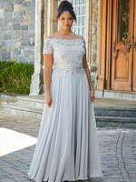 MGNY Beaded Lace Bodice Gown