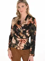 Frank Lyman Cross Front Print Blouse